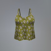 Olive Paisley Mesh Top box