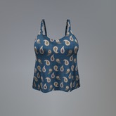 Blue Paisley Mesh Top