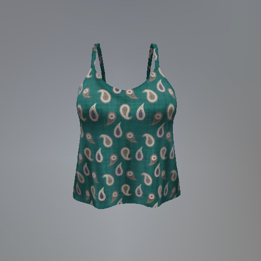 Teal Paisley Mesh Top