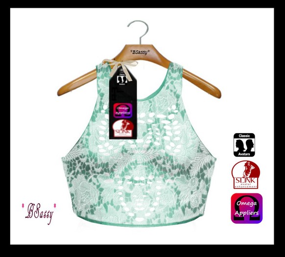 *BSASSY*  LACE DESIGN TANK RED