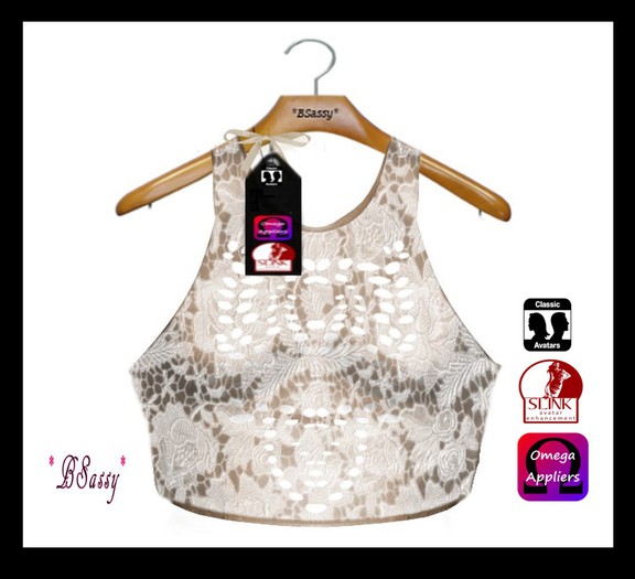 *BSASSY*  LACE DESIGN TANK RED