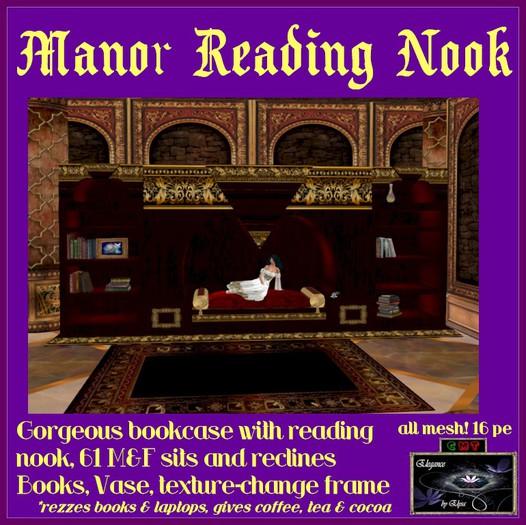 *EbE* Manor Bookcase w/Fireplace & Nooks (dark) (wear me)
