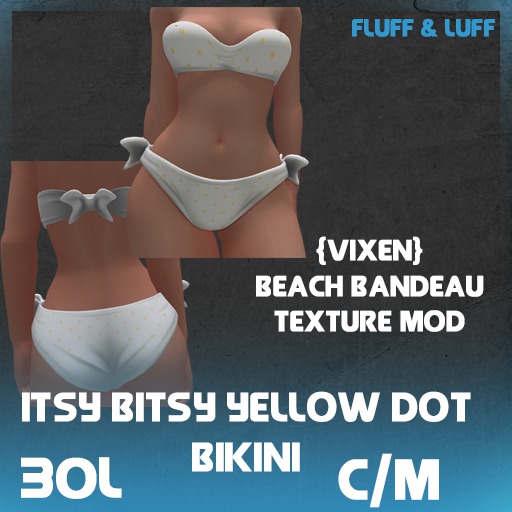 Fluff & Luff - Beach Bandeau - Itsy Bitsy Yellow Dot Bikini