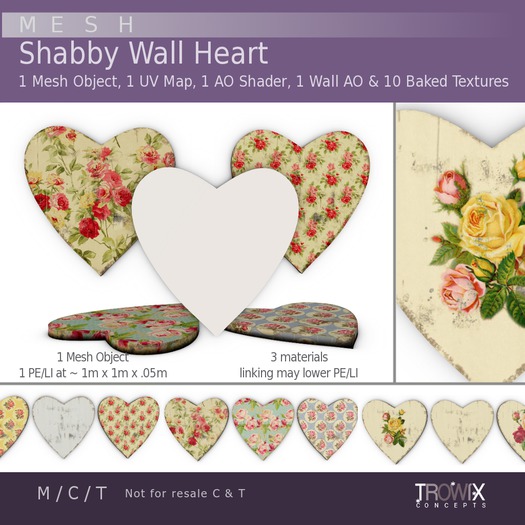 Trowix - Shabby Wall Heart Mesh Pack