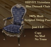 HHVET Victoriana Blue Damask Chair