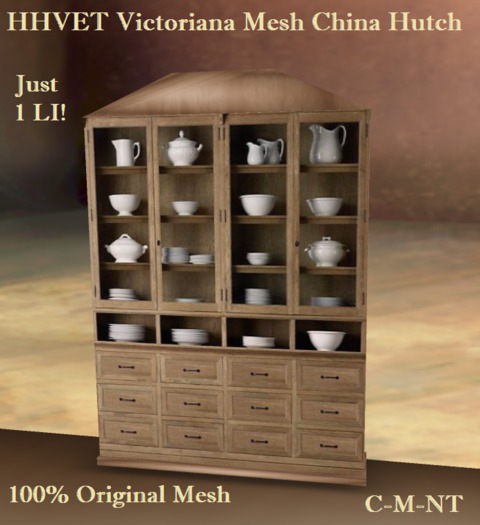 HHVET Victoriana 1 Prim Mesh China Hutch