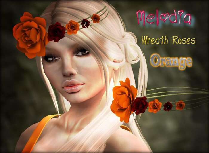 :::MELODIA::: Wreath Roses *Terj* Orange x (unpacked)