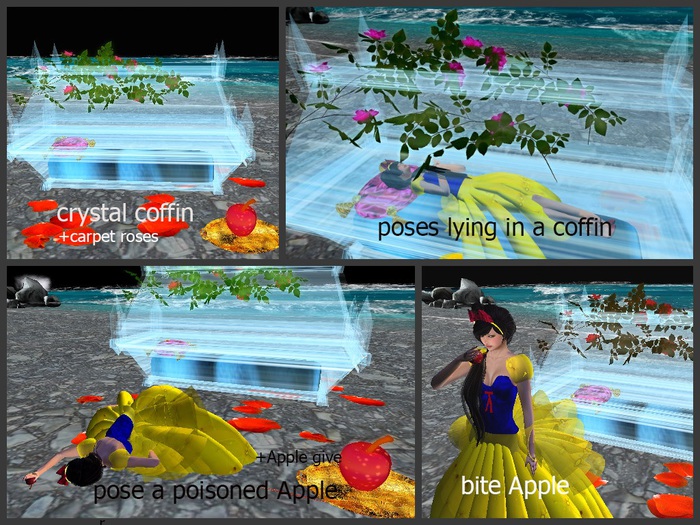 Snow White sleeping in a coffin