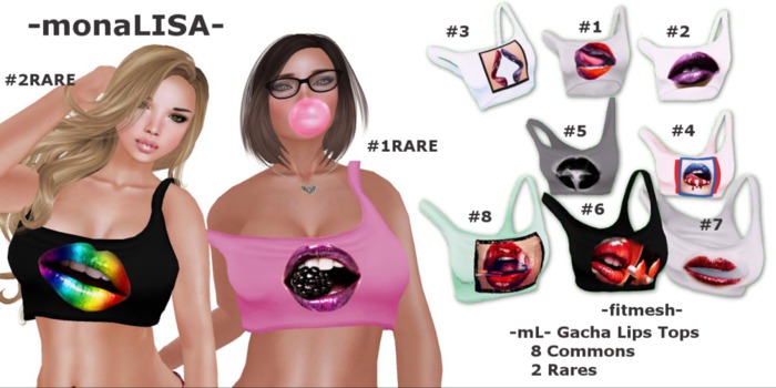 -mL- FitMesh Gacha Lips Top  #8(common)