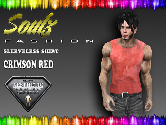 :][: Soulz Fashion :][: - Sleeveless Shirt - Crimson Red