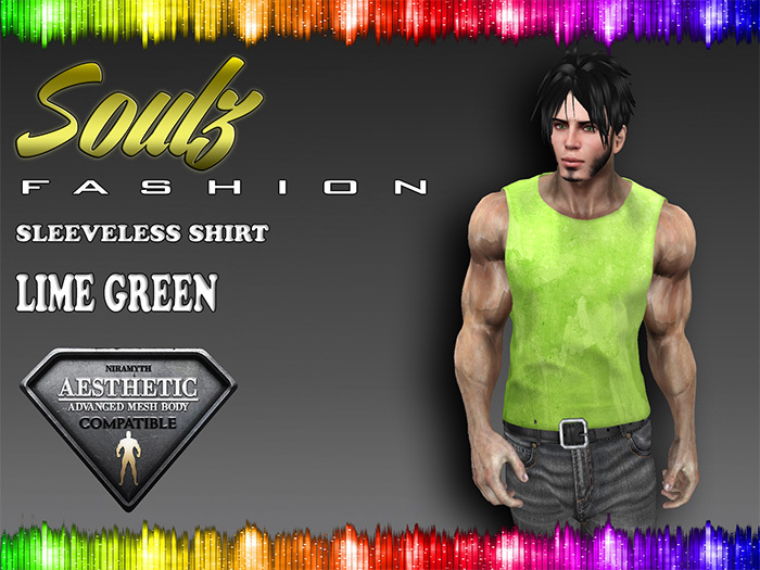 :][: Soulz Fashion :][: - Sleeveless Shirt - Lime Green