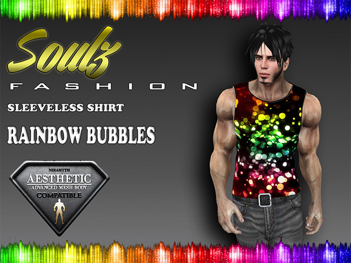 :][: Soulz Fashion :][: - Sleeveless Shirt - Rainbow Bubbles