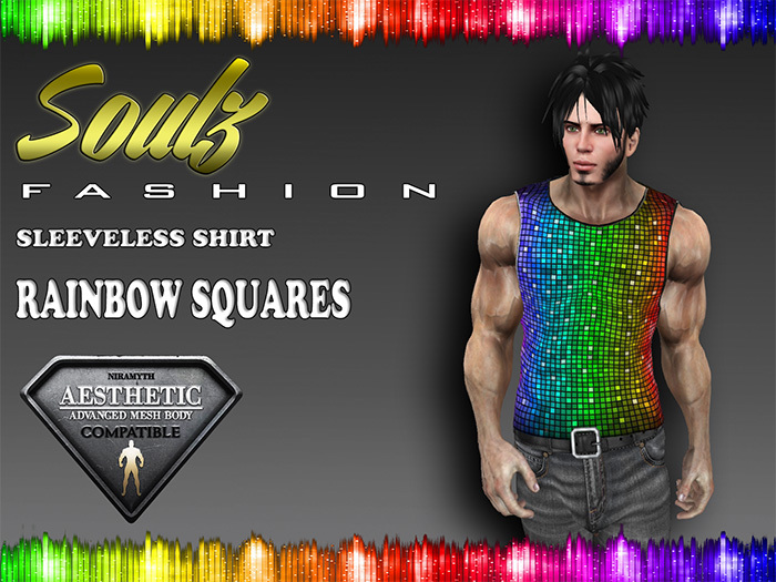 :][: Soulz Fashion :][: - Sleeveless Shirt - Rainbow Squares