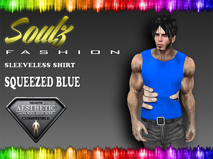 :][: Soulz Fashion :][: - Sleeveless Shirt - Squeezed Blue