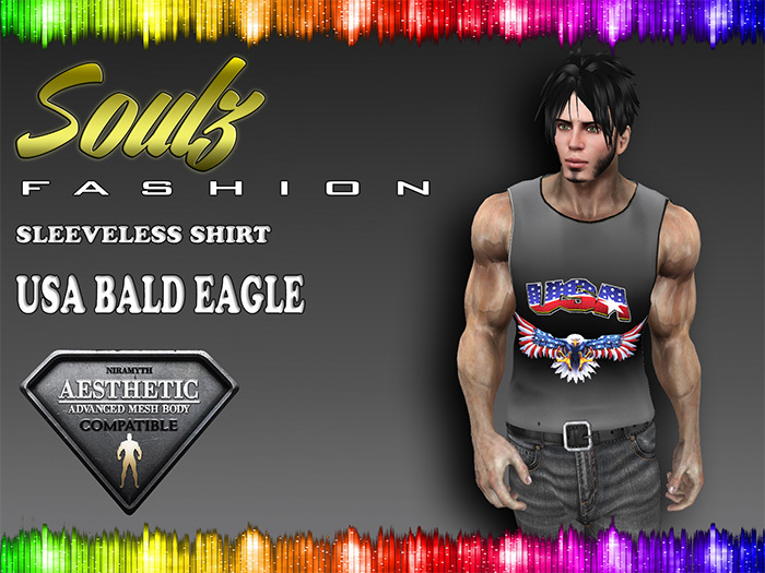 :][: Soulz Fashion :][: - Sleeveless Shirt - USA Bald Eagle