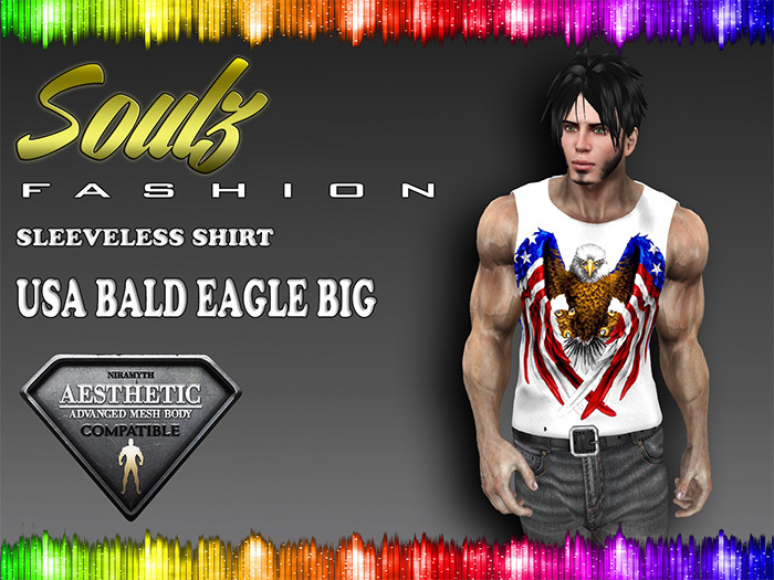 :][: Soulz Fashion :][: - Sleeveless Shirt - USA Bald Eagle Big