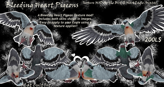 Cat Cult Inc. Bleeding Heart Pigeons (Wear 2 Unpack)