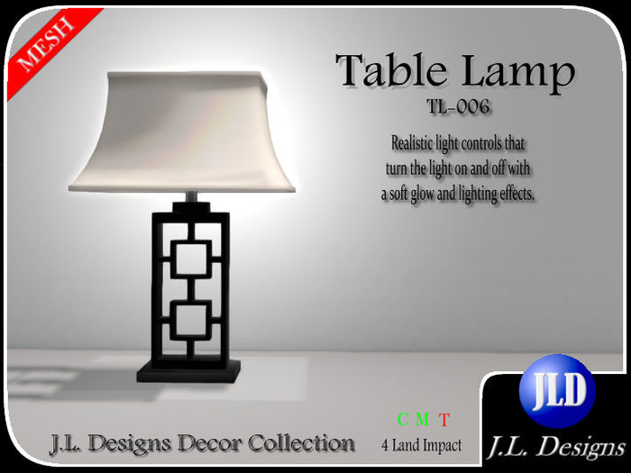 J.L. Designs - Table Lamp TL-006
