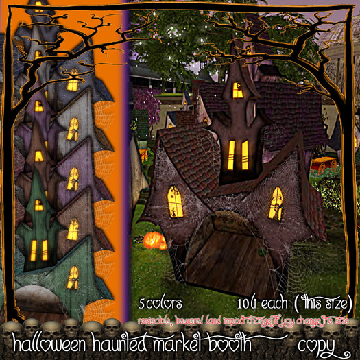 Halloween haunted market booth .
