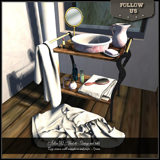 !! Follow US !! Charlotte - Vintage sink table COPY version box