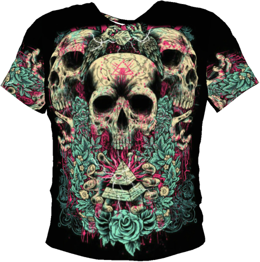Tri-Power Skull T-Shirt (Mesh)