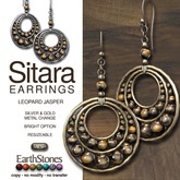 EarthStones Sitara Earrings - Leopard Jasper (wear)