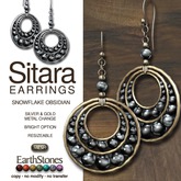 EarthStones Sitara Earrings - Snowflake Obsidian
