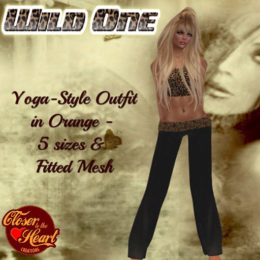 Wild One Yoga Outfit-Orange  ***