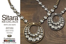 EarthStones Sitara Necklace - White Lace Agate