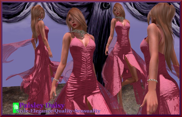Paisley Daisy - Strappy Number Vintage Red Pink Gown