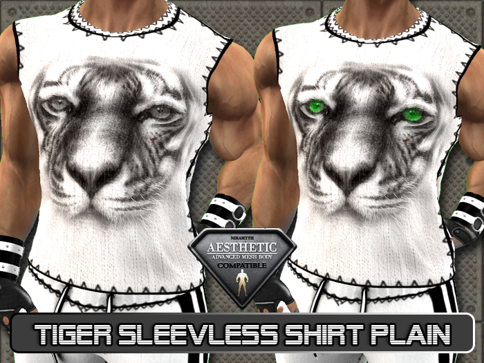 Modern Designs - Abstract Tiger sleevless shirt plain