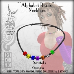 :+:SS:+: Womens Alphabet Bead Necklace
