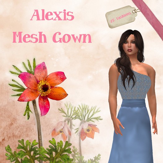 *ZK* Alexis Gown - Cornflower Blue Gems v3