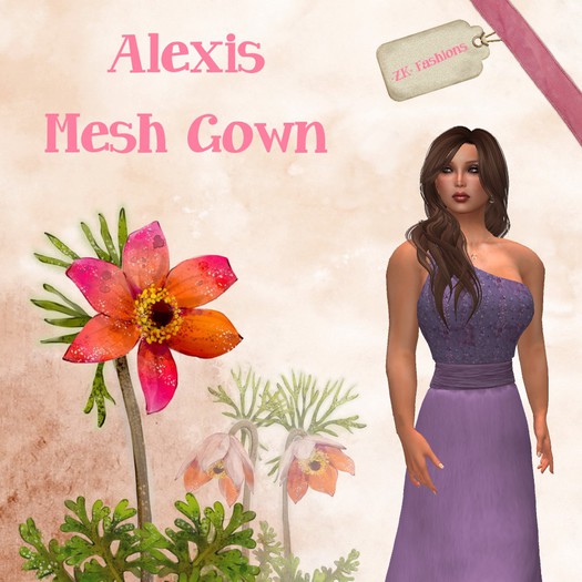 *ZK* Alexis Gown - Amethyst Bows