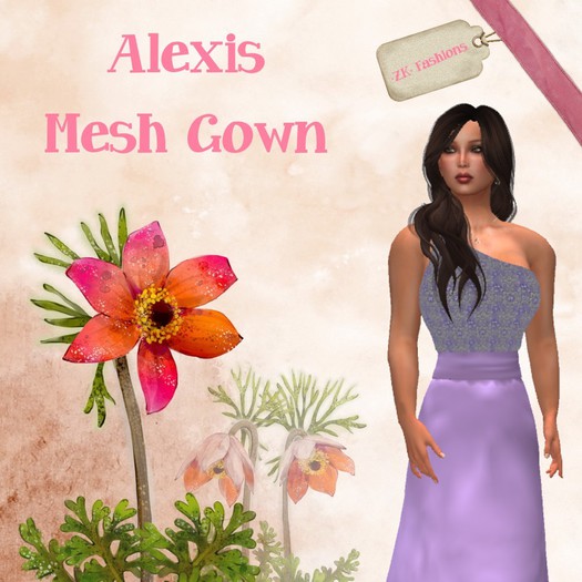 *ZK* Alexis Gown - Amethyst Bows