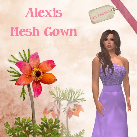 *ZK* Alexis Gown - Amethyst Bows