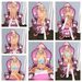Female sits collage