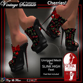 C&F Slink HIGH Mule Sandals CHERRIES