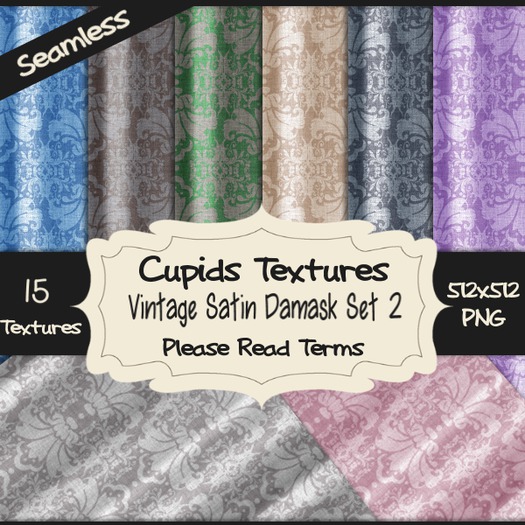 *Cupids Textures * 15 VINTAGE SATIN DAMASK SET 2
