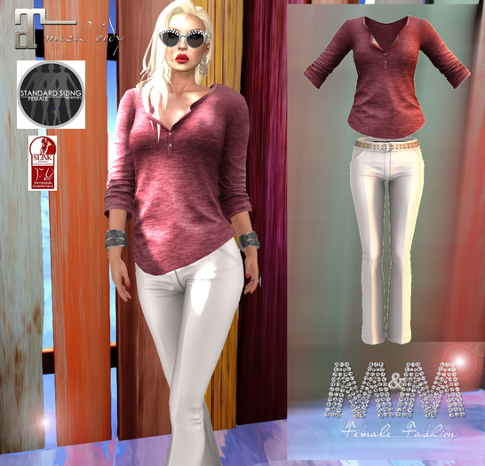 Winter - M&M-CHLOE SHIRT RED AND PANT MESH