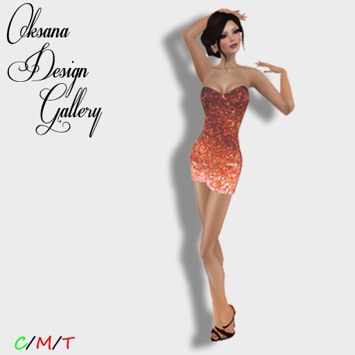 Melanie Mini Dress - Orange Sparkle