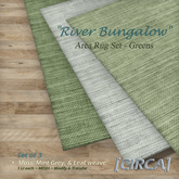 [CIRCA] - "River Bungalow" - Area Rug Set - Greens