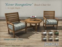 [CIRCA] - "River Bungalow" - Beach Chair Set - In Light Maple