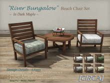 [CIRCA] - "River Bungalow" - Beach Chair Set - In Dark Maple
