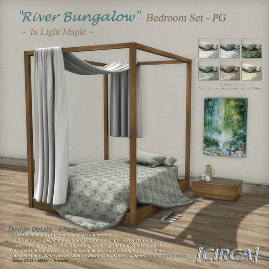 [C.] Pkg - "River Bungalow" - Area Rug Set - Greens