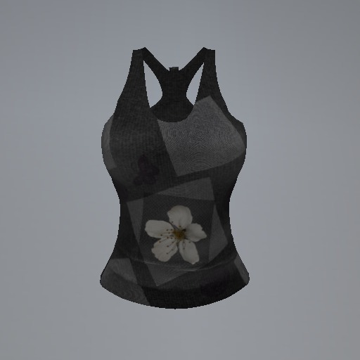 Charcoal Butterfly Blossom Mesh Tank Top