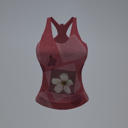 Pink Butterfly Blossom Mesh Tank Top