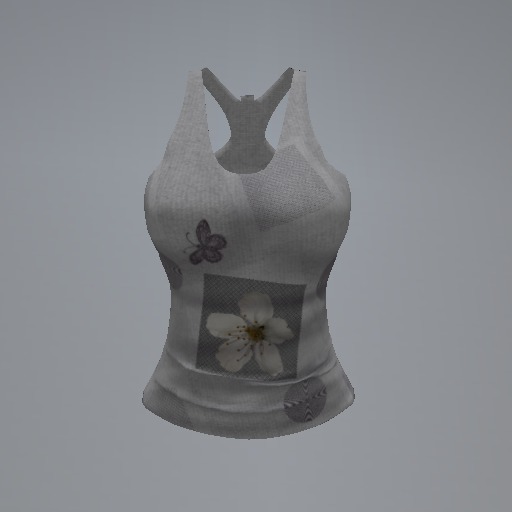 Smoke Butterfly Blossom Mesh Tank Top