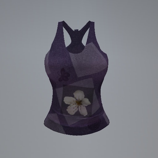 Purple Butterfly Blossom Mesh Tank Top