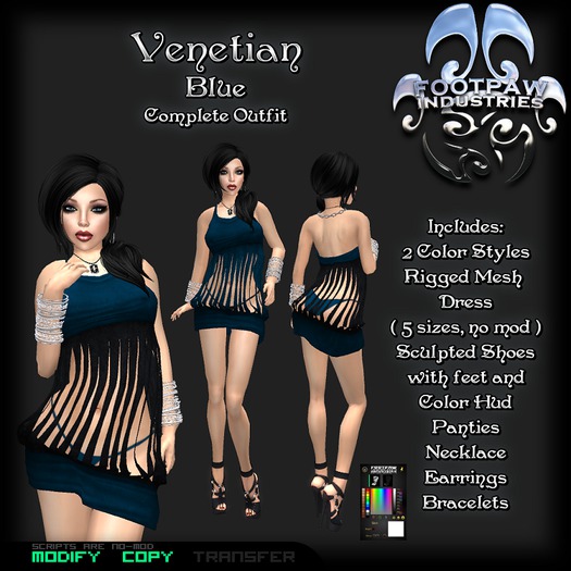 [FPI] Venetian Blue - Sexy little Outfit with Shoes and Jewelry to complete the look